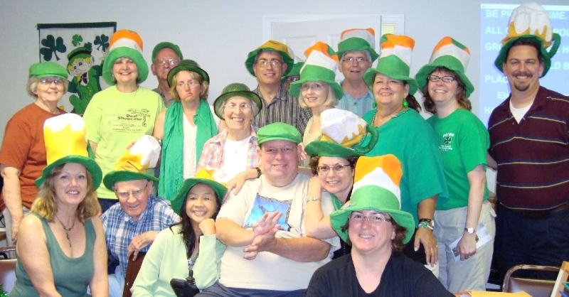 people in St Patrick's Day Hats